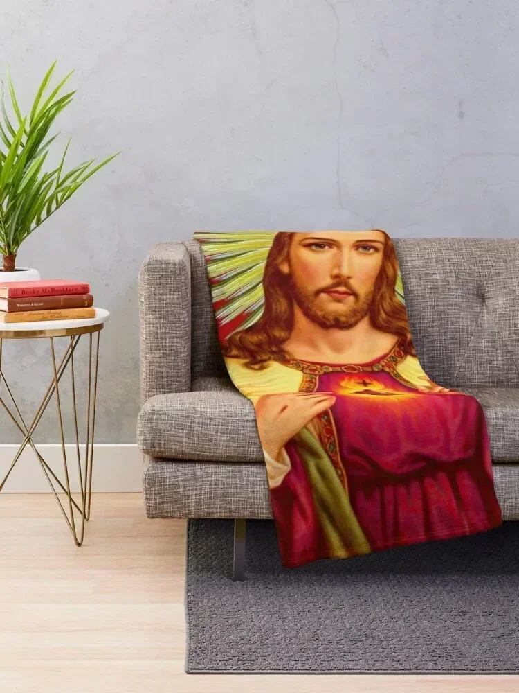 Sacred Heart of Jesus Catholic Detente Sagrado Corazon de Jesus Throw Blanket Flannels Luxury Thicken Blankets