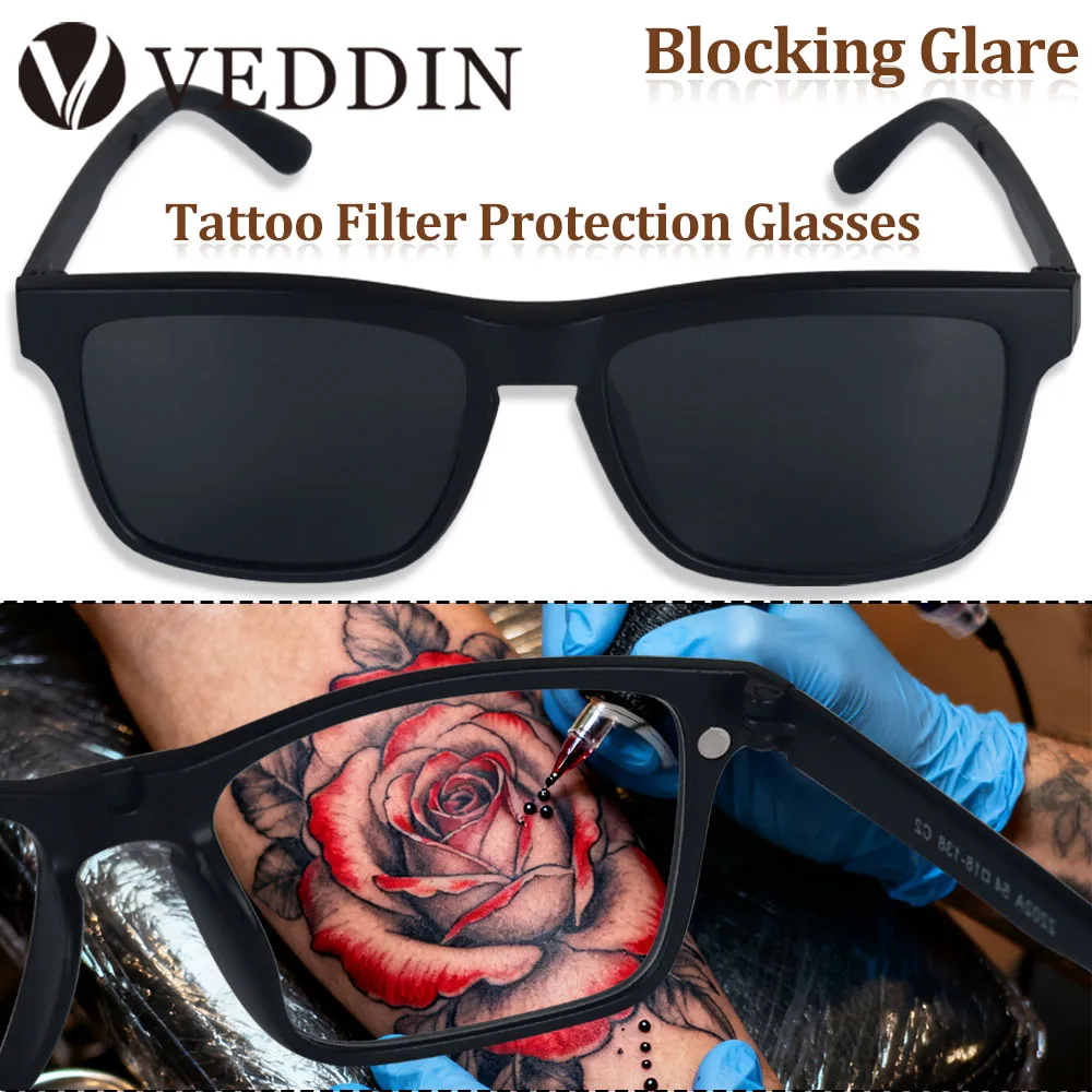 Tattoo Polarized Sunglasses Integrated Tattoo Filter Eye Protection Glasses Magnetic Adsorption Lens Reflective-free Glasses
