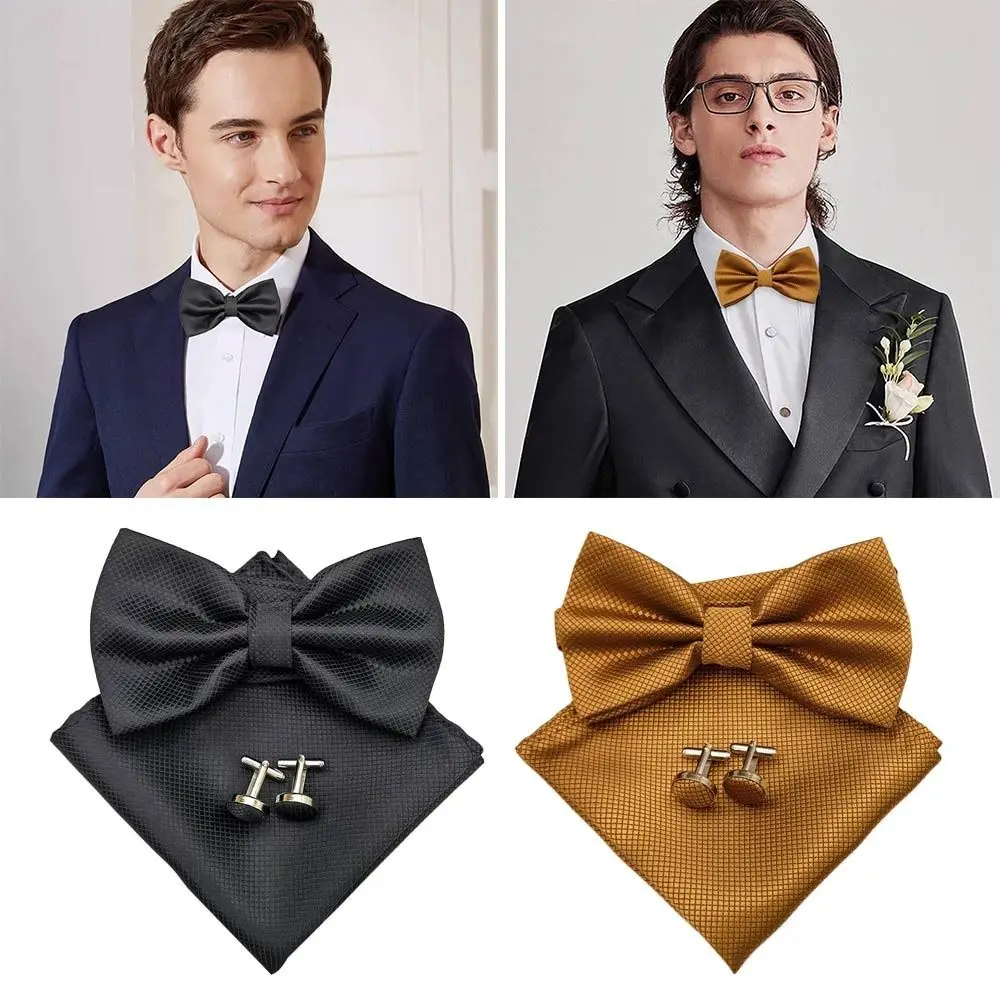 3 Teile/satz Mode Designer Krawatte Set Luxus Einstellbare Hanky Manschettenknöpfe Jacquard Business herren Anzug Revers Blumen Bridesman