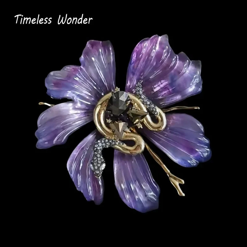 

Вневременная чудесная необычная цирконовая брошь в виде змеи из смолы с цветочным принтом, булавки для женщин, дизайнерские ювелирные изделия, подиум, редкий прекрасный подарок, топ, роскошь 1343