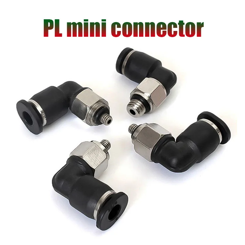 

2 Pcs​PL Elbow Pneumatic Fitting M3/M5/M6/01 BSP Male Thread Air Quick Connector L Shape Push In Hose OD 3/4/5/6mm