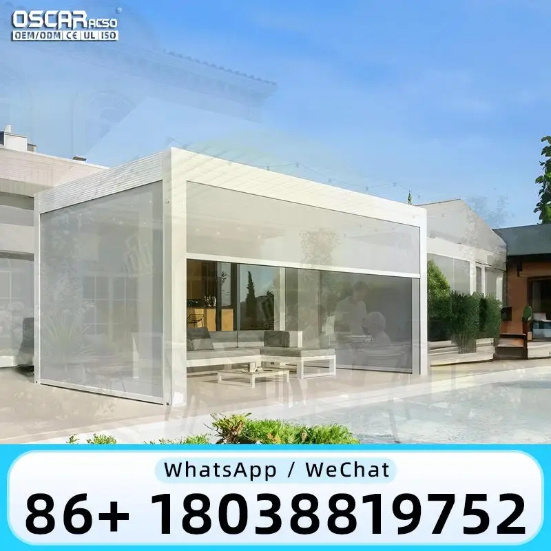 Weatherproof Aluminum Pergola Adjustable Louver Roof Smart Motor Eco Friendly Coating Backyard Patio Garden USA EU Villa Family