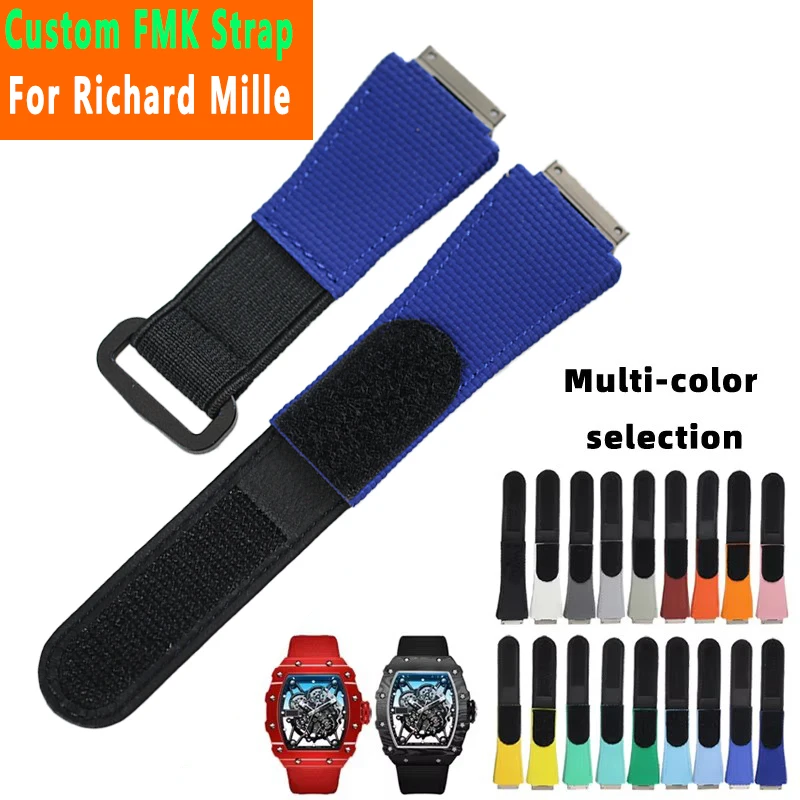 

Customized FKM Rubber Watch Strap For Richard Mille Watchband Elastic Nylon RM011 RM030 RM005 RM035 RM055 RM35-01 RM67 Bracelet