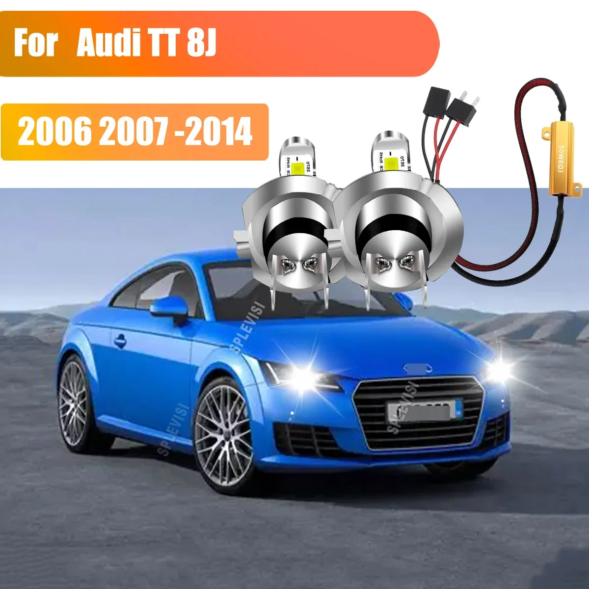 LED H7 White 6000K Headlight Bulb Converter Fault Eliminator Decoder For Audi TT 8J 2006 2007 2008 2009 2010 2011 2012 2013 2014
