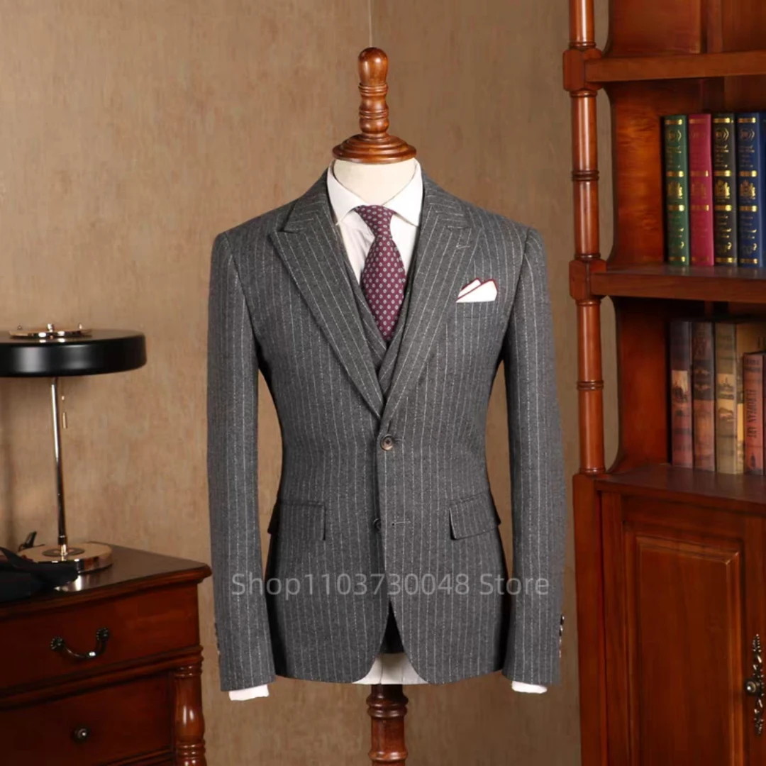 Setelan Jas Pria Garis-Garis A - Slim Fit Blazer Men ulasan dan harga