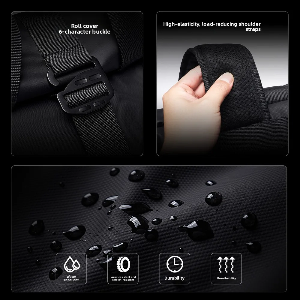 حقيبة سفر للرجال مقاس 15.6 بوصة حقيبة ظهر للكمبيوتر المحمول في الهواء الطلق مقاومة للماء للتخييم والتنزه حقيبة مدرسية حقيبة ظهر للأعمال الجامعية #3