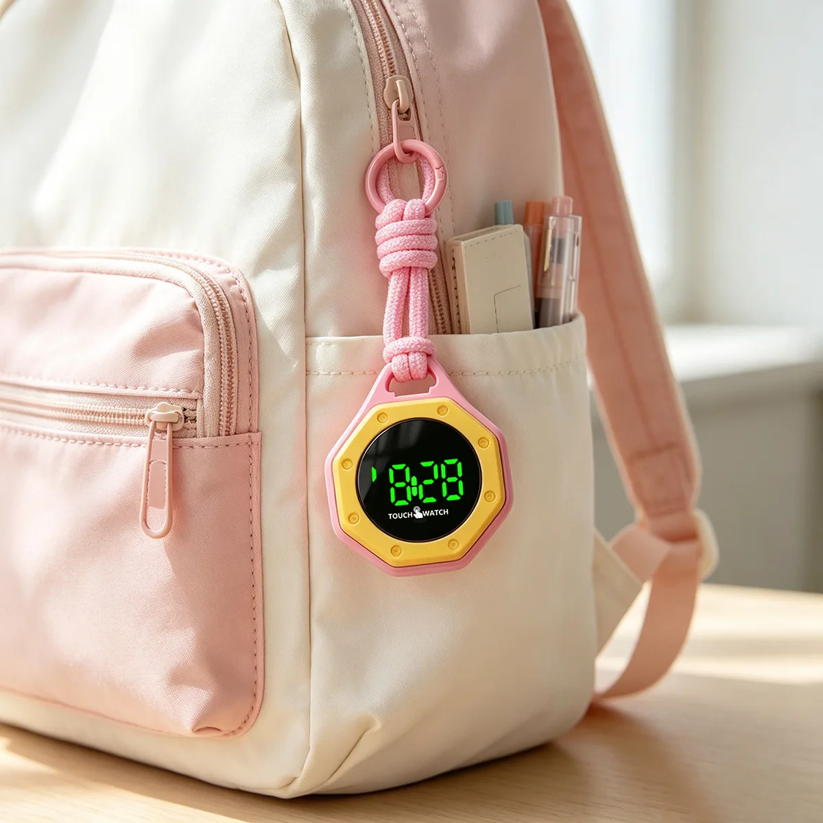 Trendy and Simple Hanging Electronic Watch for Middle and High School Students, Backpack Pendant Watch, Hanging Watch