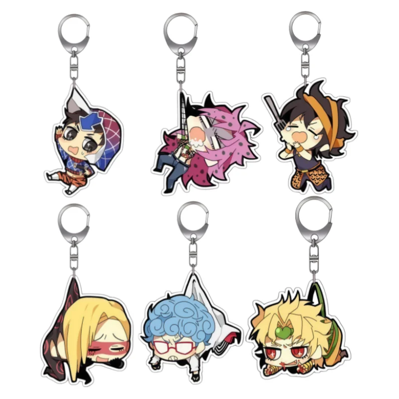 Llavero de acrílico de 6 cm para Steel Ball Run, Guido Mista, dibujos animados, decoración para mochila, colgante, bonito regalo de merchandising de anime para fans, juguete
