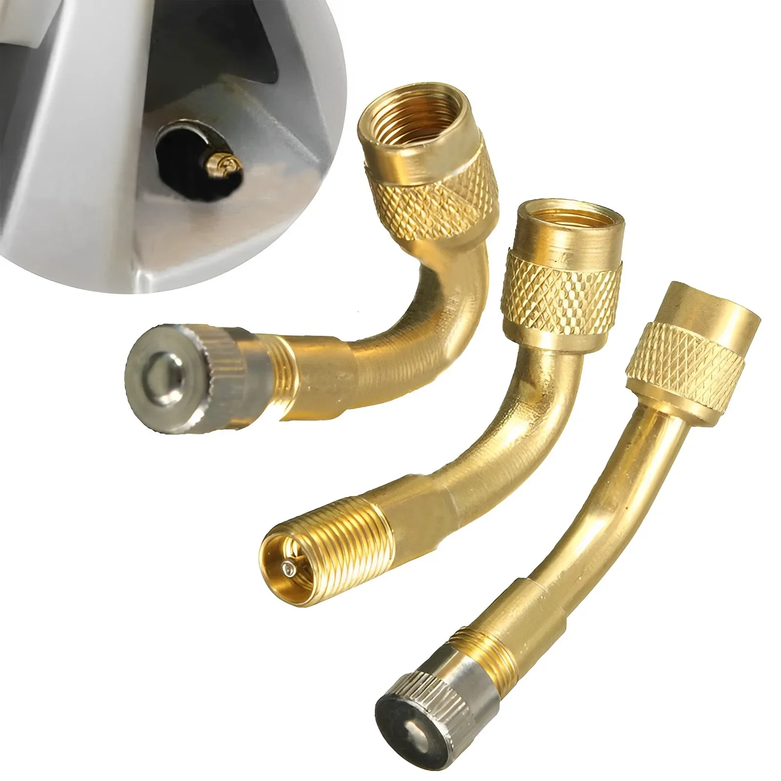 

45/90/135 Degree Angle Brass Air Tyre Wheel Valve Stem with Extension Adapter Auto Truck Bike Motorcycle Cycling Accessories