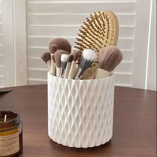 360 Rotation Large Capacity Makeup Brush Bucket Cosmetic Brushes Lipstick Storage and Organization Box  Portable Brush Storage
