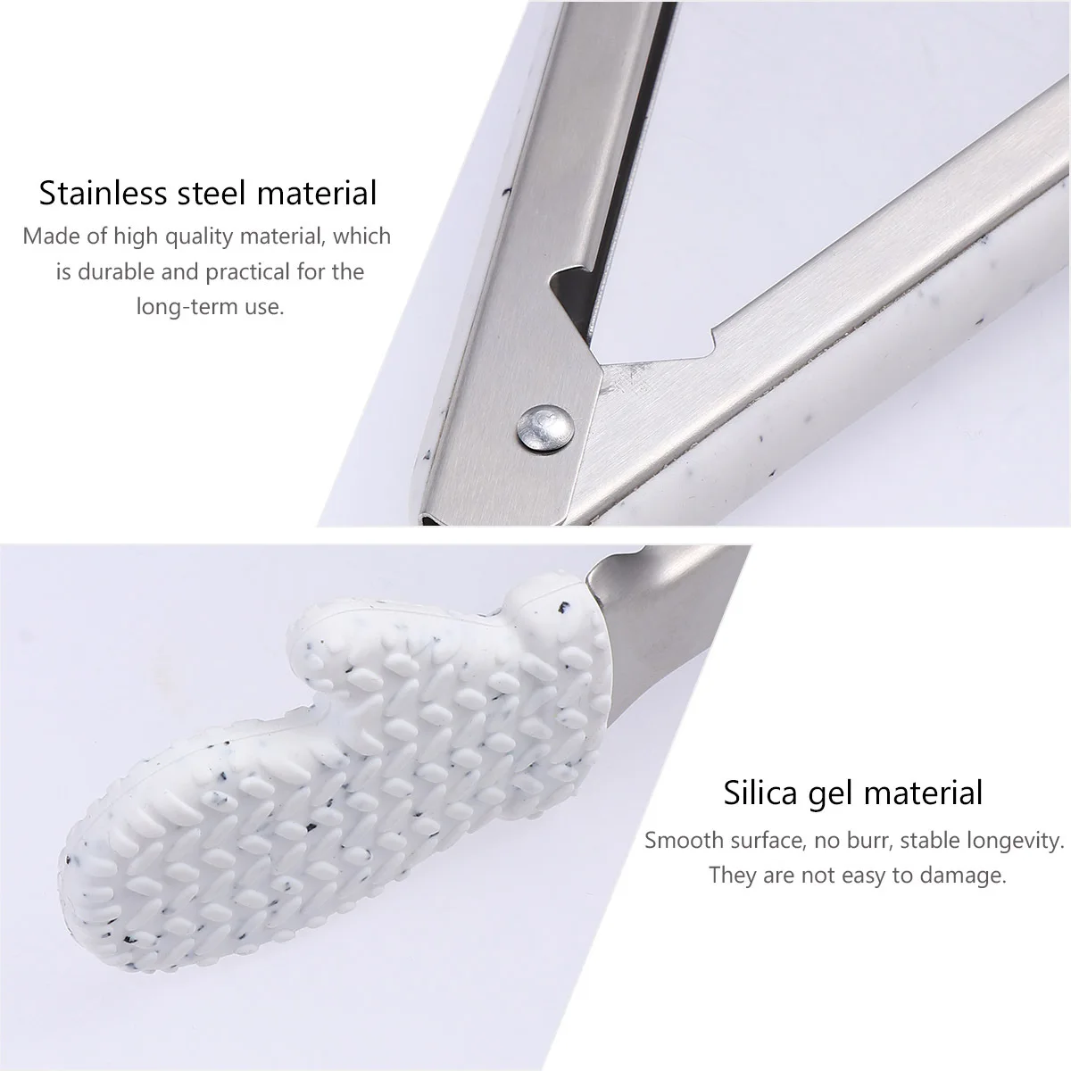 

1pc Christmas Food Tong Lightweight Kitchen Tongs Hanging Hook Design Multipurpose Bread Steak Clip Tool Stainless Steel Serving