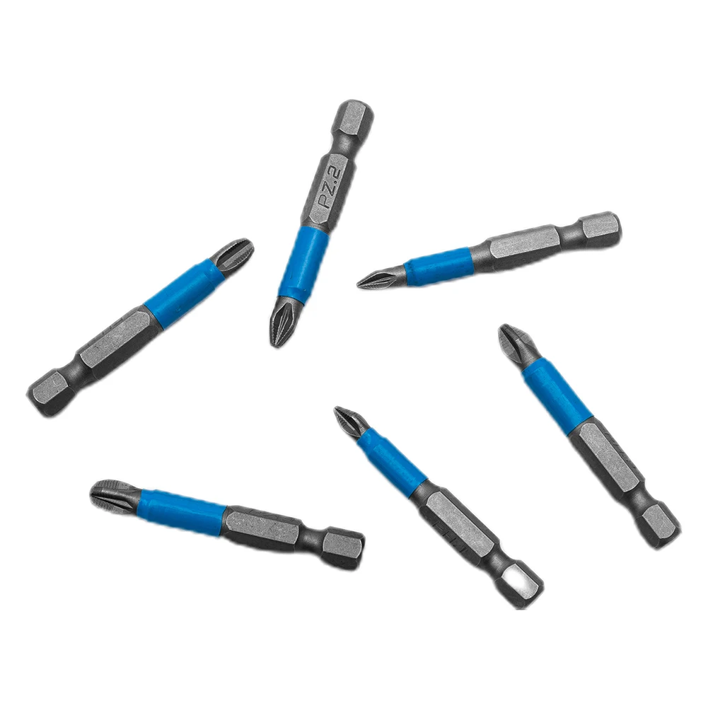 6Pcs Cross Head Screwdriver Bits S-2 Alloy Steel 1/4 Inch Hex Shank Cross Slot Im-pact Driver Bit Set PH1 PH2 PH3 PZ1 PZ2 PZ3