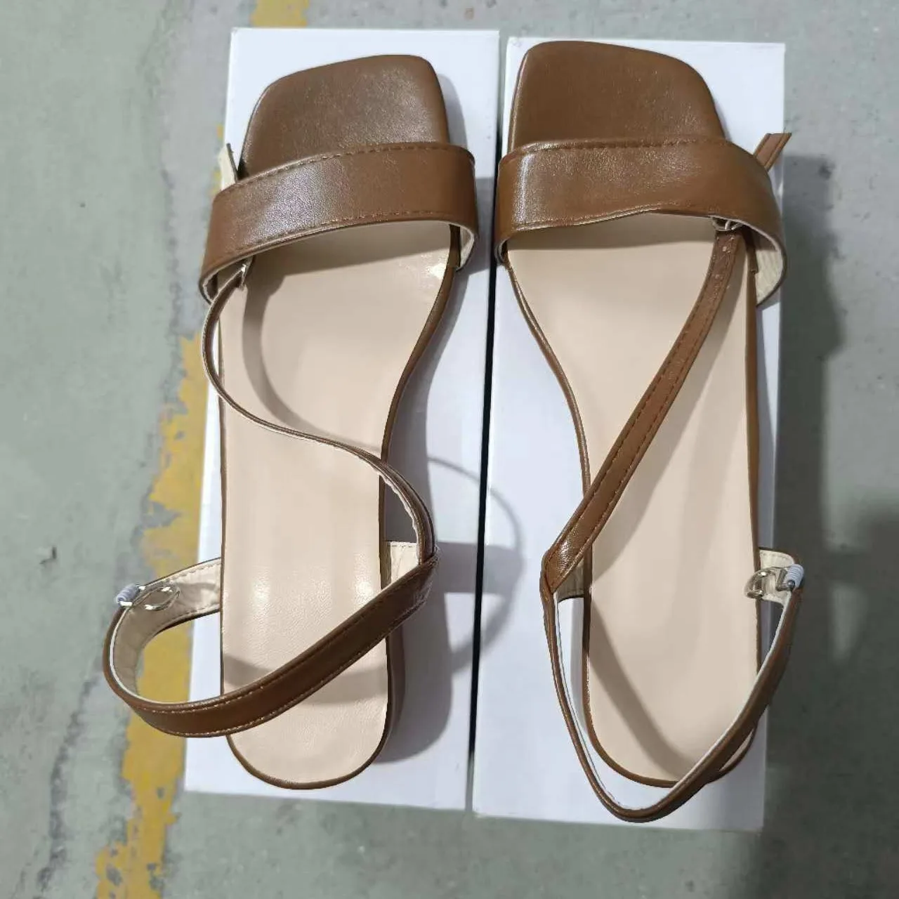 Sandalias De Mujer New Summer Square High Heels Women Sandal Fashion Strap Narrow Band Gladiator Shoes Square Toe Dress Shoes