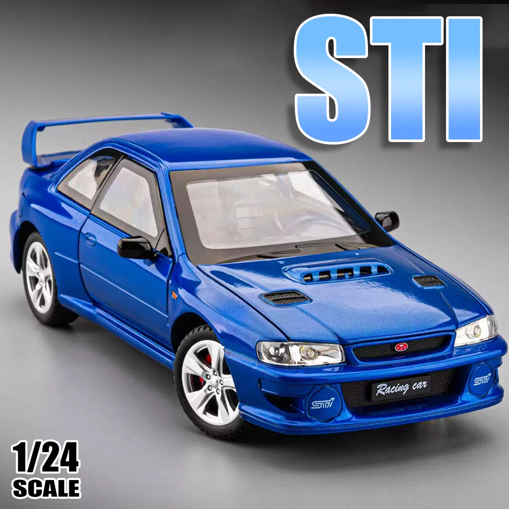 1:24 Maßstab STI GTR-R34 Modellauto Sportwagen aus Legierung mit Rückziehfunktion, Lenkbaren Vorderrädern und Stoßdämpfung - Supercar Spielzeug Geschenke