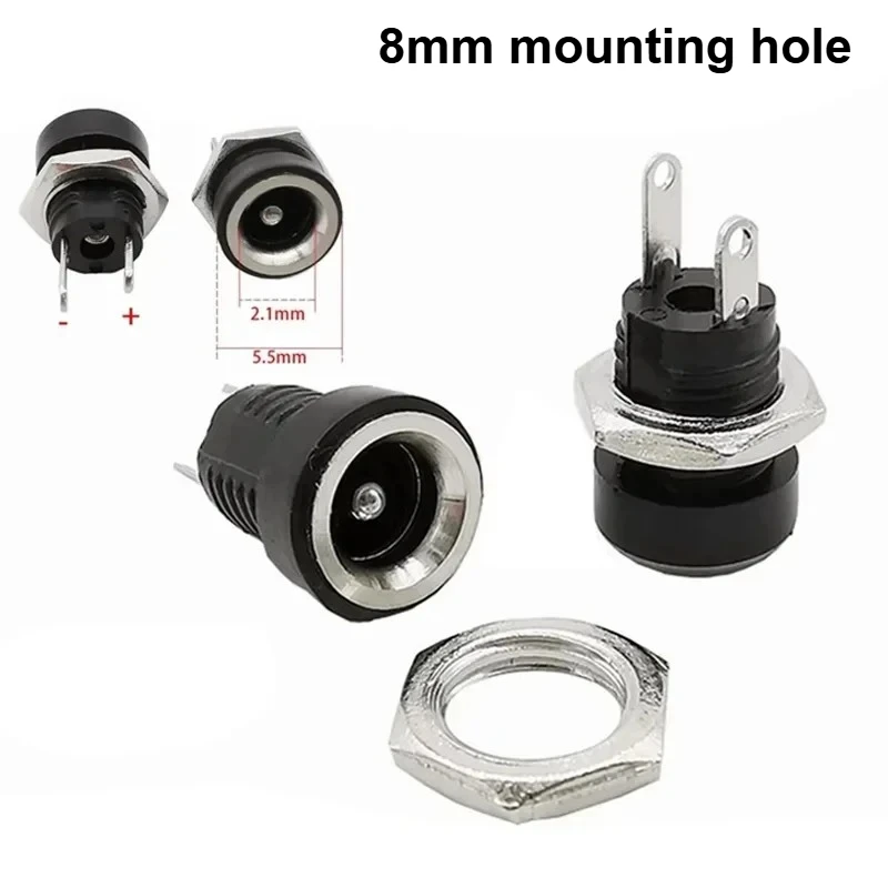 1000PCS DC-022B 3A 12V DC Power Supply Jack Socket Female Panel Mount Connector 5.5*2.1mm 5.5* 2.5mm 3.5*1.3mm DC022B