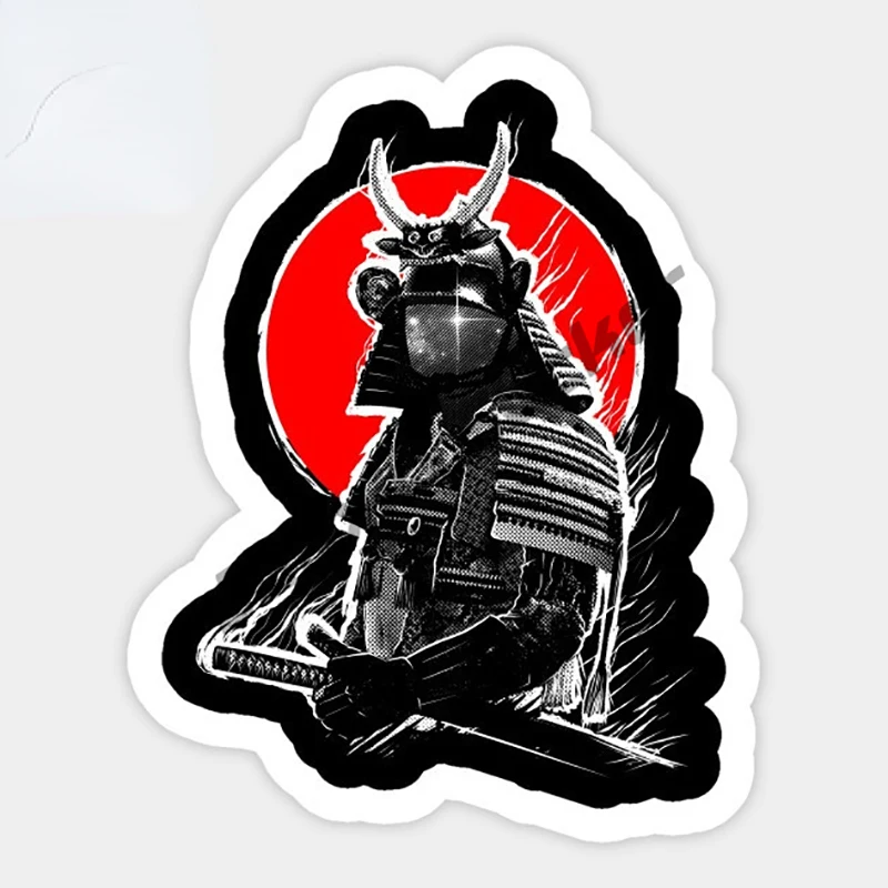 N522# For Japanese Culture Samurai Car Stickers Demon Mask Car Styling Personality Decals Suitable Car Accessories