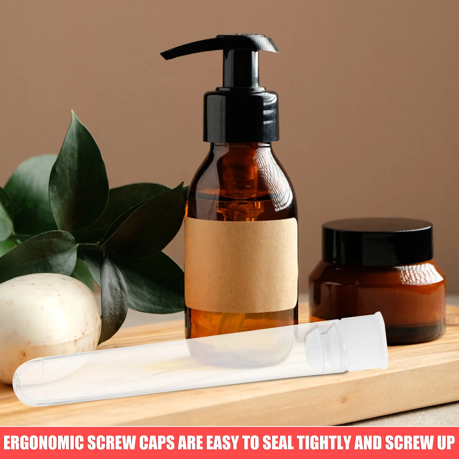 

100 Pcs Plastic Test Tube Lotion Bottle Containers Tubes with Lids Glass