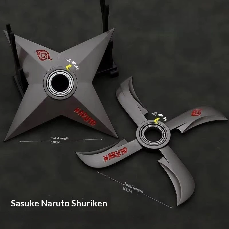 Naruto Metal Shuriken Rotatable Bearing Ninja Star Anime Cosplay Model Collectible Ornament Gift For Anime Hobby Fans In Stock view 4
