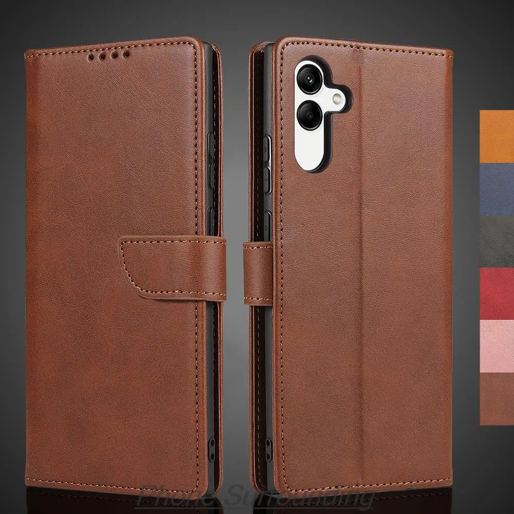Funda A04 con tapa tipo billetera, Funda de cuero para Samsung Galaxy A04 A 04, bolsas de cuero Pu para teléfono, funda protectora, Fundas Coque