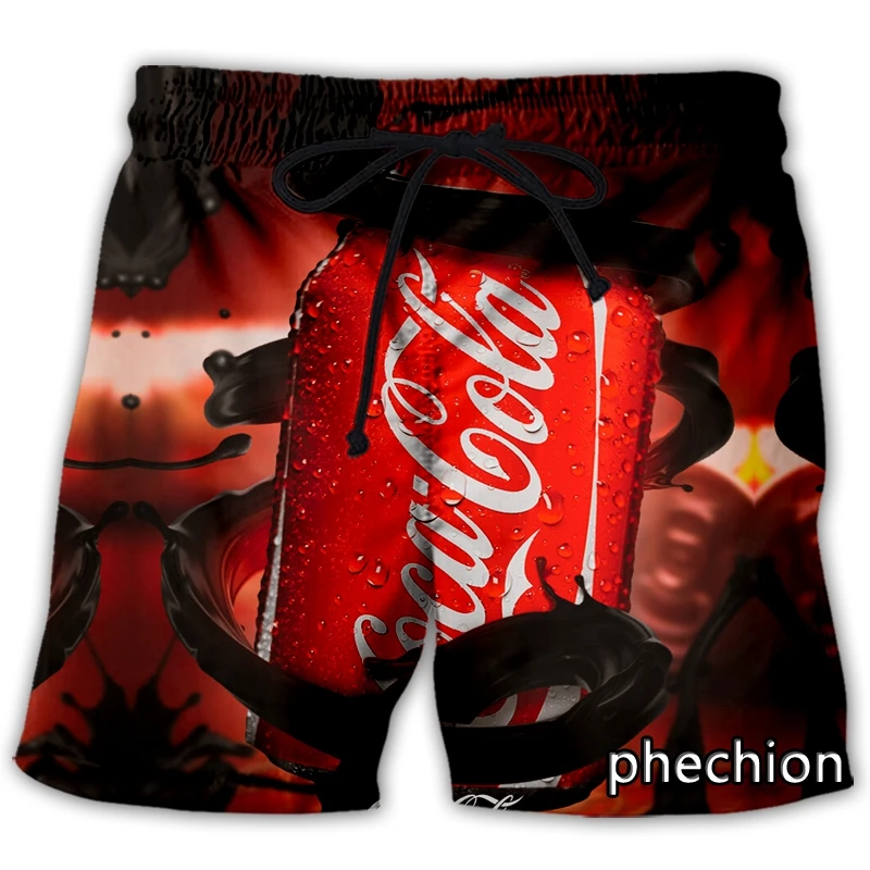 phechion New Fashion Men/Women Coke 3D Printed Casual Shorts Fashion Streetwear Men Loose Sporting Shorts T92