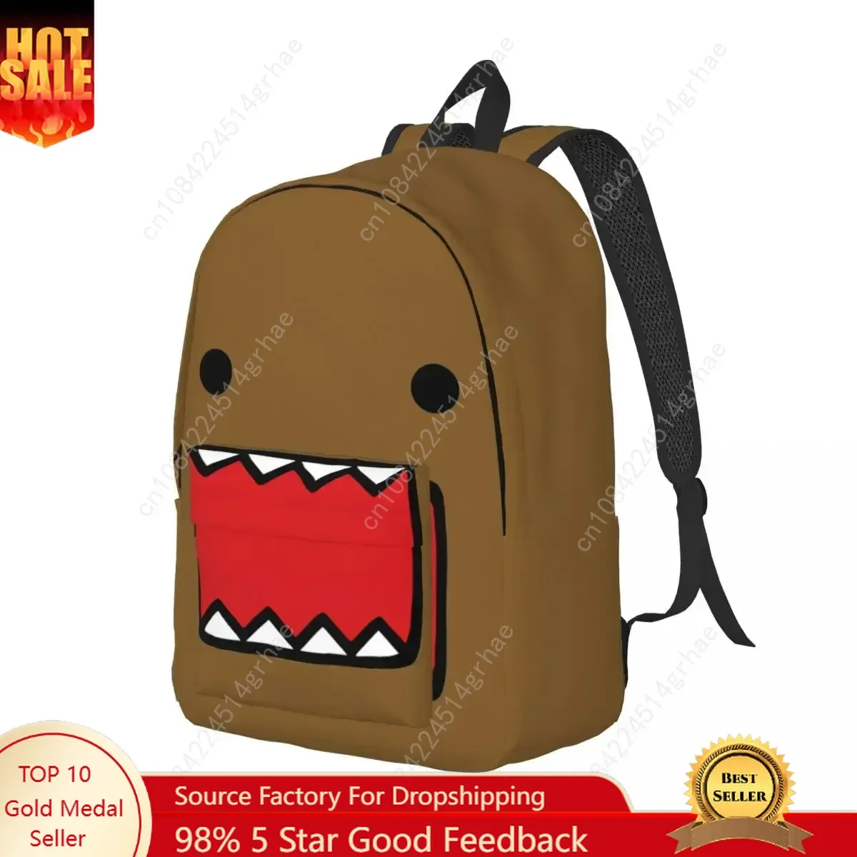 

Domo Kun Doll Face Daypack Mens Womens Cool Backpack Sports Business Laptop Canvas Bags Cute Funny Knapsack Couple Style