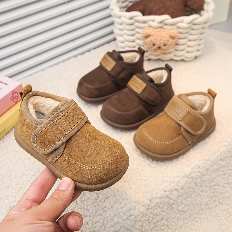 Winter Baby Girl Shoes New Toddler Snow Boots Children Infant Plush Warm Kids Short Boots Boys Cotton Shoes Size 18-29