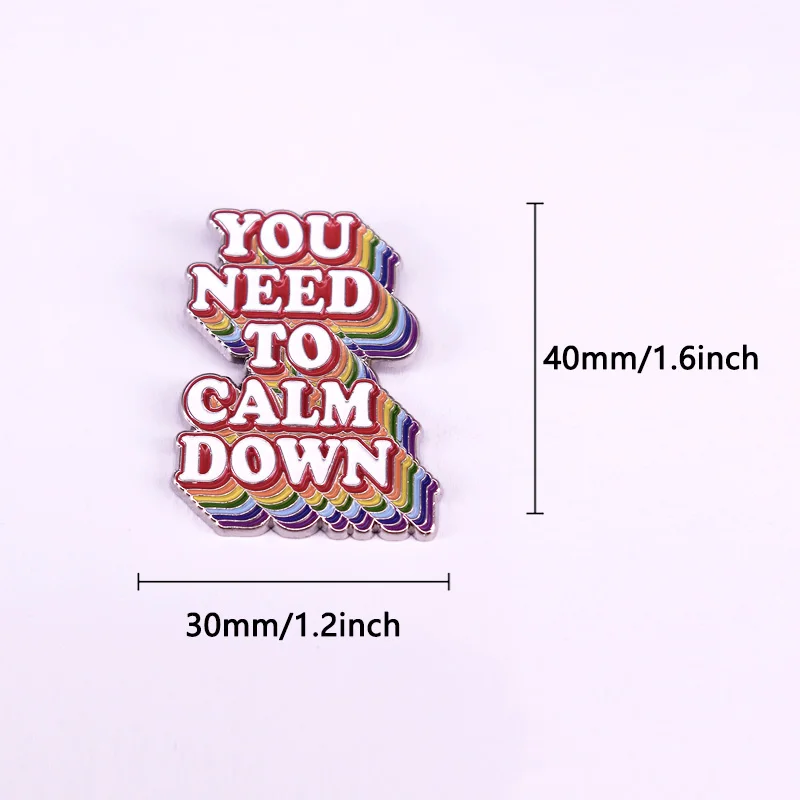 بروش فخر بقوس قزح من المينا ، بروش Lgbt ، دبوس مضحك ، إكسسوارات ديكورية ، تحتاج إلى الهدوء