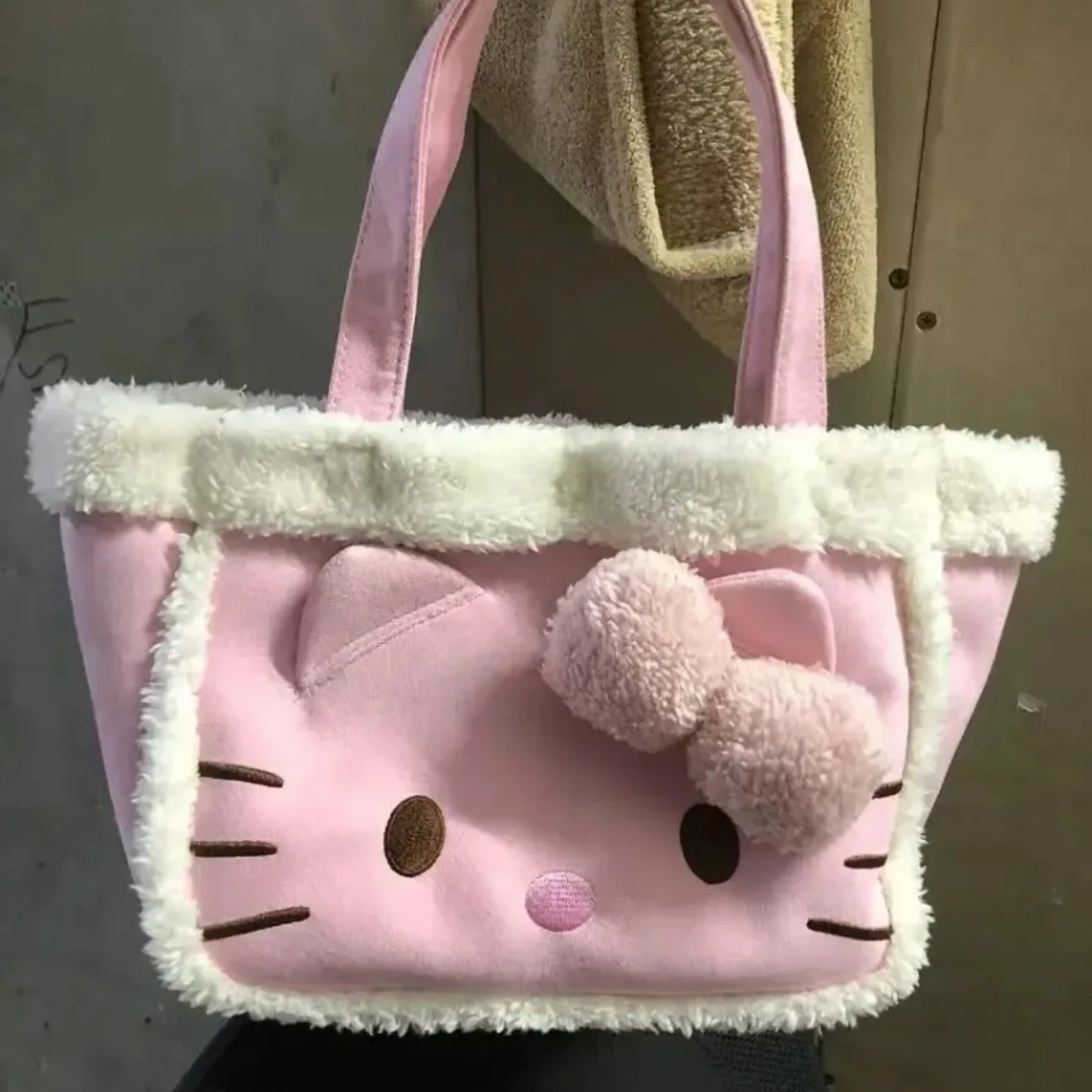 

Kawaii Hello Kitty Plush Bag Cartoon Soft Stuff Handbag Women Tote Shoulder Bags Fashion Casual Y2K Large Capacity Plushies Bag