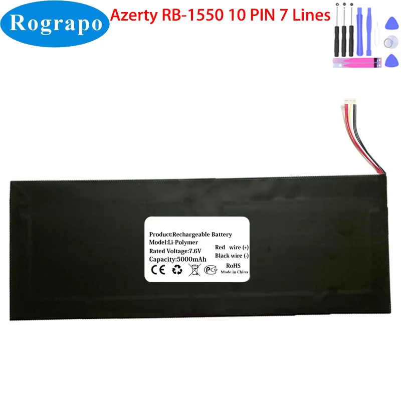 New 7.6v 5000mAh Azerty RB-1550 Laptop 15.6 Inch Notebook Ultraslim Battery 10 PIN 7 Wire Plug