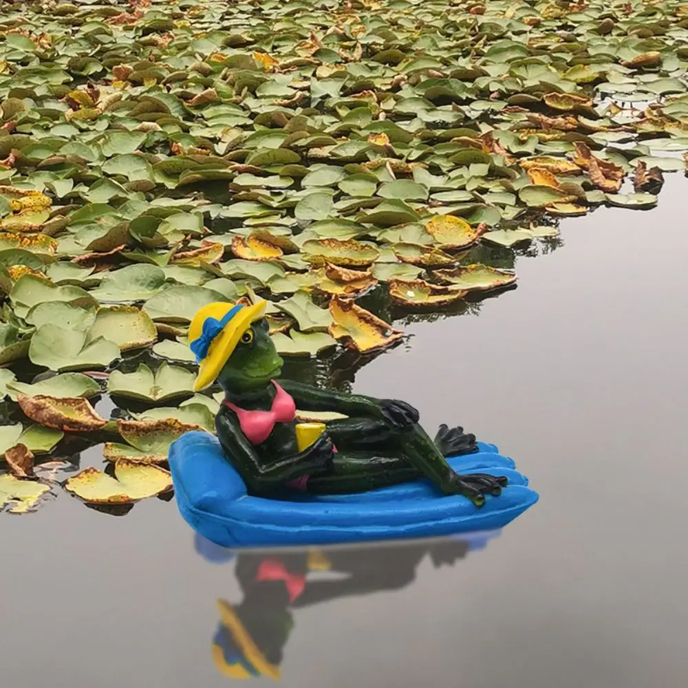 

Crafts Resin Frog Statue Cute Waterproof Animal Sculpture Cartoon Miniatures Figurine Home