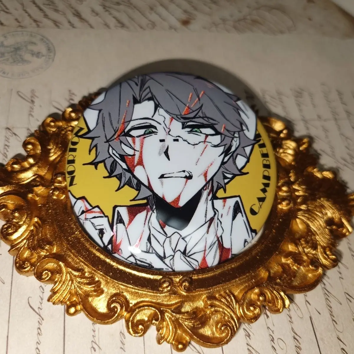 Anime Identity Ⅴ Prospector Norton Campbell Cosplay Cartoon Badge Lesser Calorie Emblem Brooch Pendant Stamp Card Mascot Gift