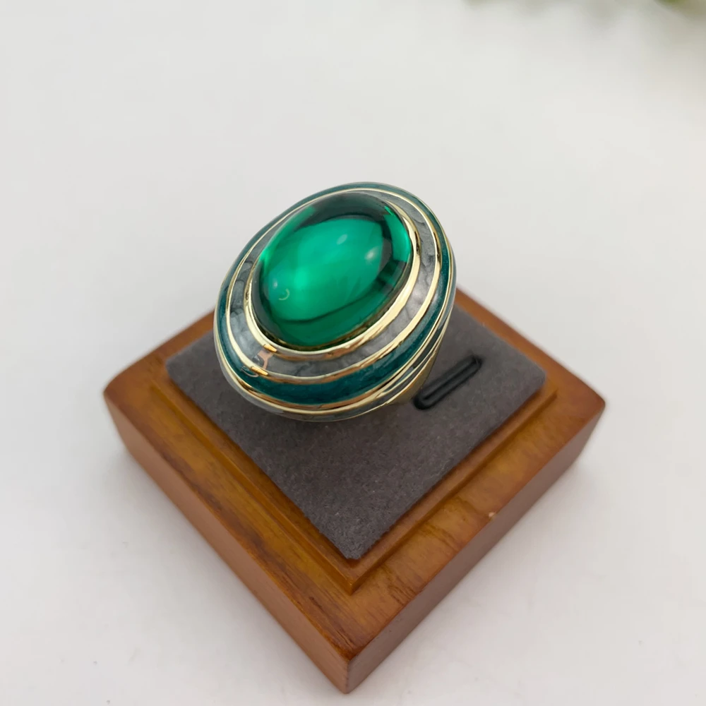 Yuminglai خاتم حفلة كبيرة للسيدات عالي الجودة 18K-خاتم مطلي بالذهب الحقيقي توصيل مجاني هدية KY26016 #3