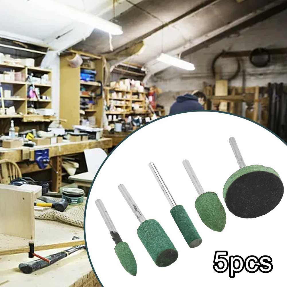 Novas cabeças de moagem de borracha para remoção de ferrugem 5 pçs conjunto liga de borracha para polimento de jade greensilver jóias