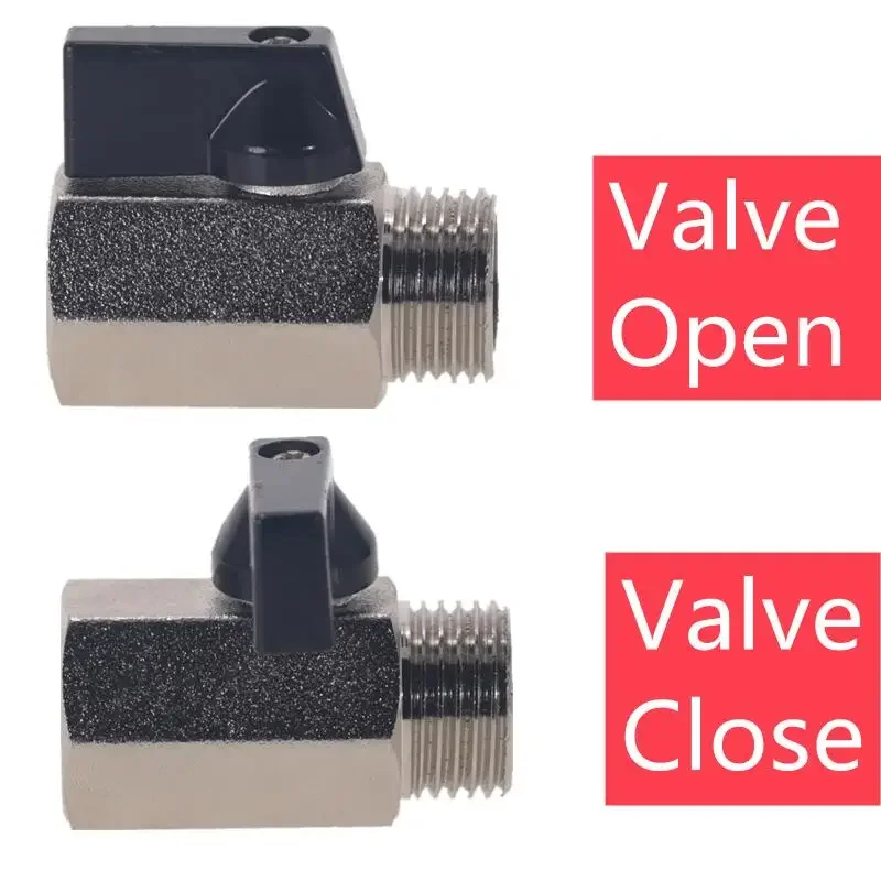 1pc Mini Brass Ball Valve 1/2, 1/4", 1/8" BSP Male To Female Air Compressor Valves