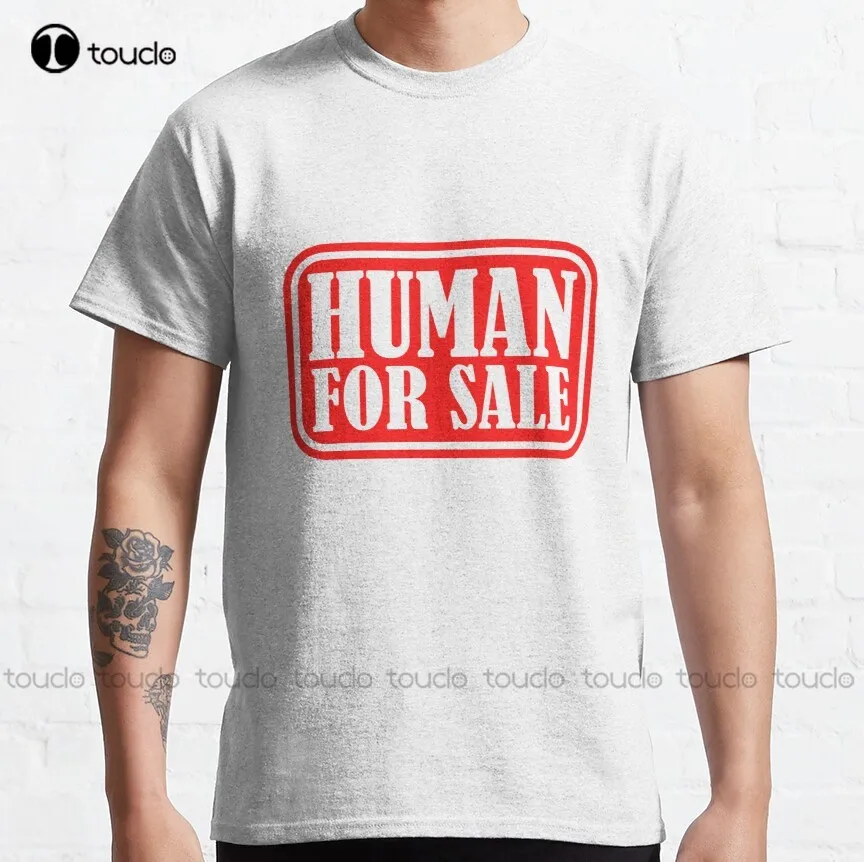 Human For Sale Classic T-Shirt In April We Wear Blue T-Shirts For Men Graphic Tee T Shirts Harajuku Streetwear Xs-5Xl Cartoon