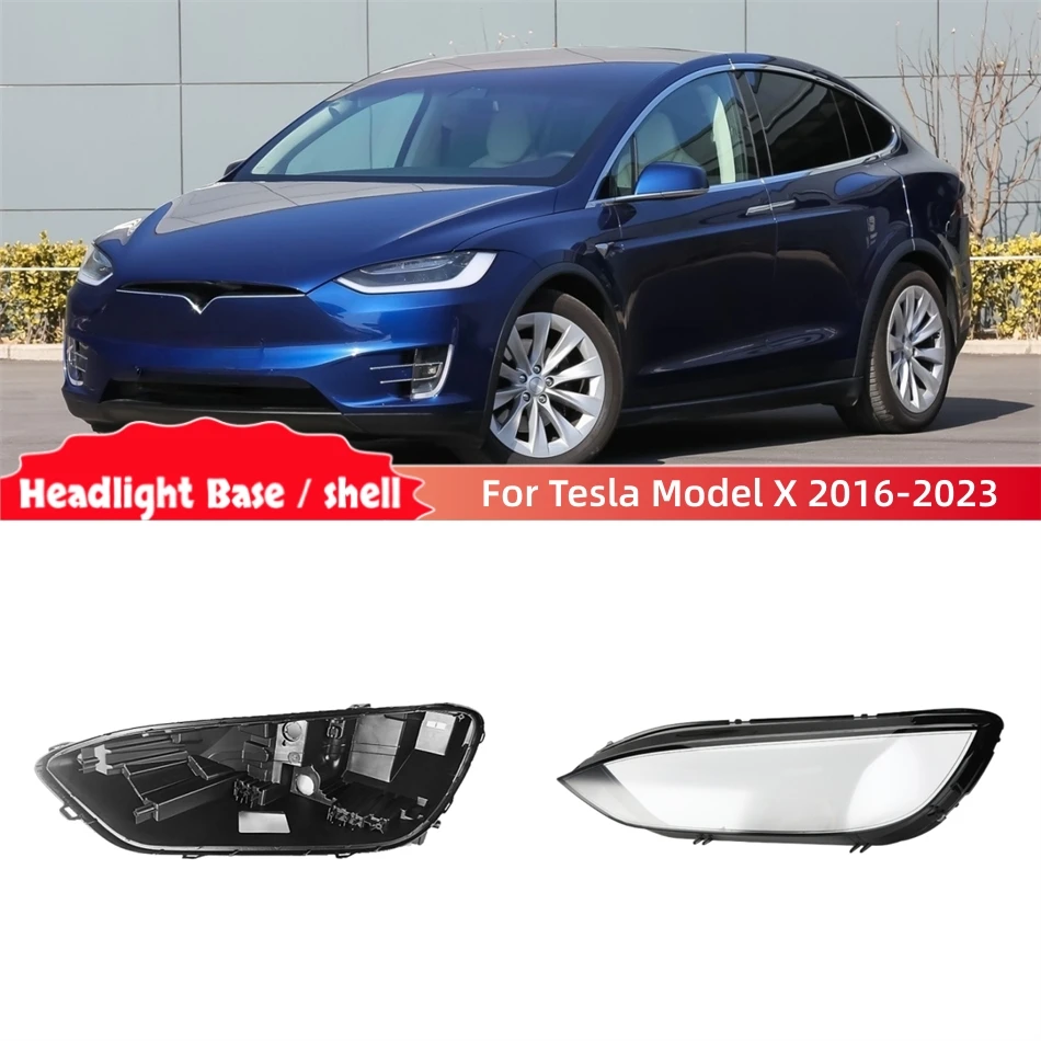 For Tesla Model X 2016 2017 2018 2019 2020 2021 2022 2023 Car Interior Spare Parts Base Head Lamp Shell Back Casing Glass Lens