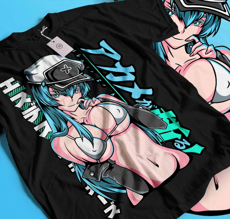 Akame ga Kill! Camiseta informal extragrande unisex, estilo urbano, de algodón, nueva, moderna, con personalidad, ropa corta para parejas, suave