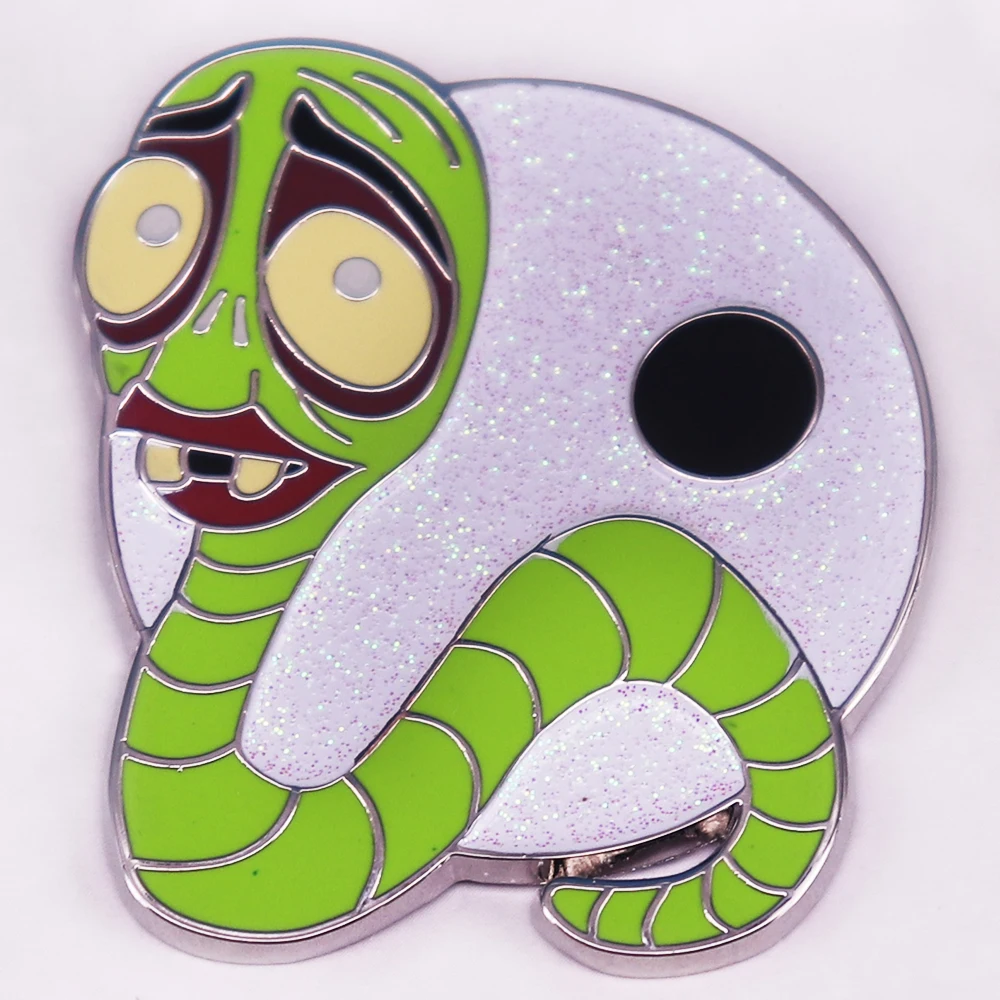 

Maggot Corpse Bride Worm Halloween Theme Decoration Inspired Art Badge Fantasy Animated Movie Jewelry Gift