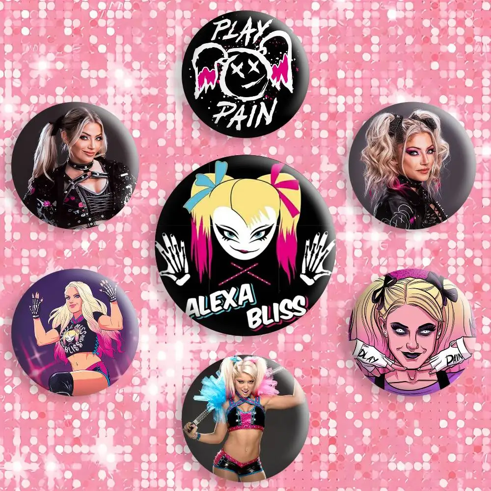 Badges de lutte A-Alexa B-Bliss, épingles créatives en fer blanc, badges-broches pour vêtements et sacs à dos