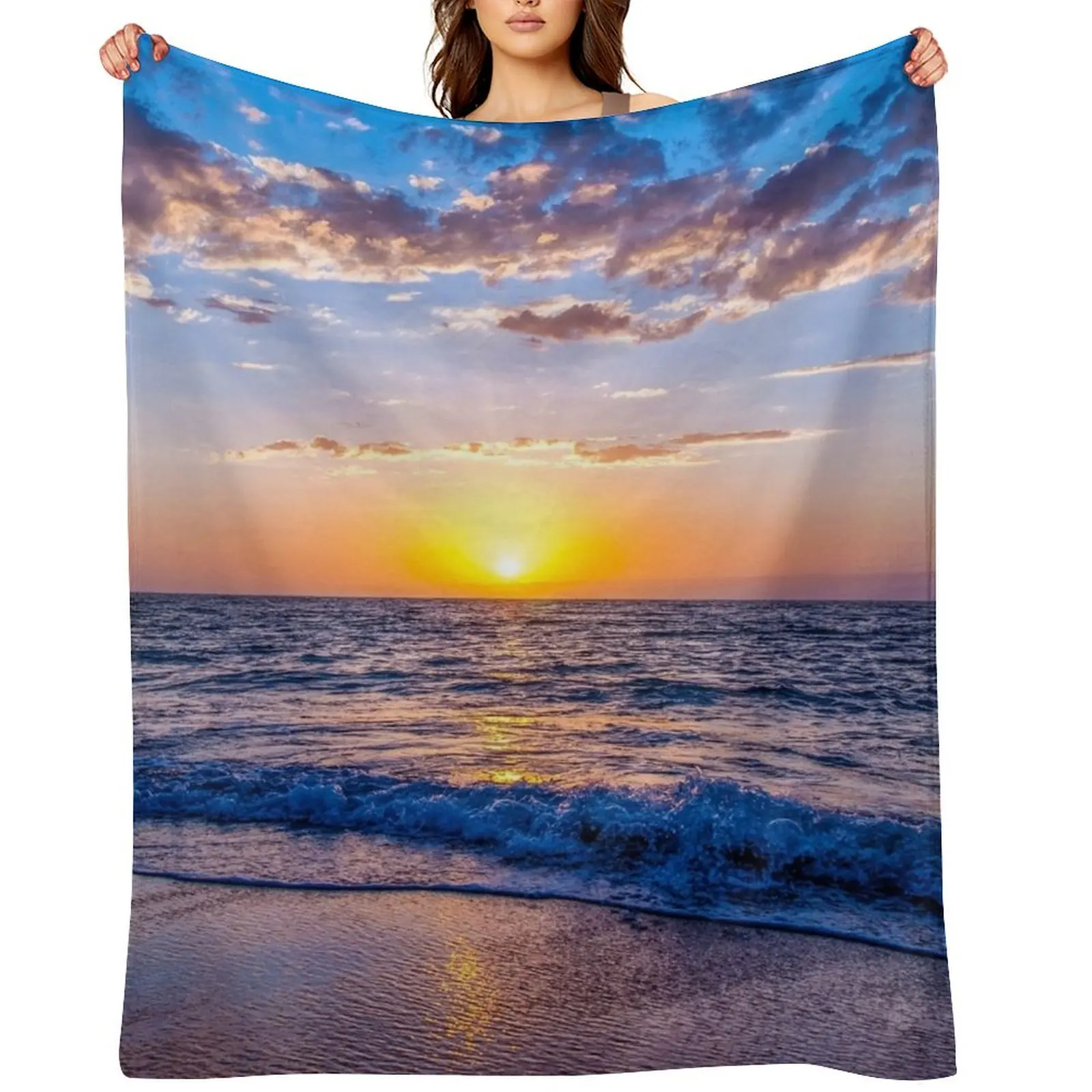 

Beautiful Sunset Scene by the beach Throw Blanket Sofa Throw Beach Baby sofa bed Blankets