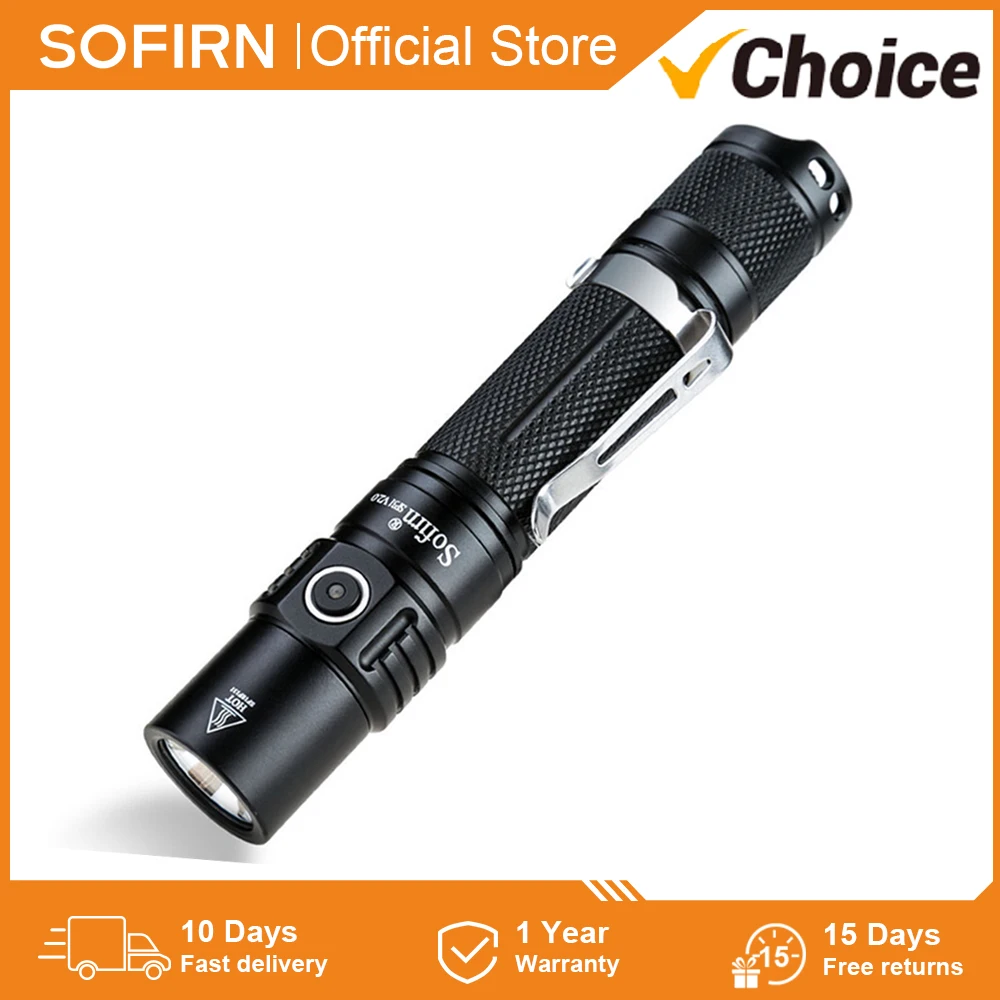 New Sofirn SP31 V2.0 Powerful Tactical LED Flashlight 18650  XPL HI 1200lm Torch Light with Dual Switch Power Indicator ATR