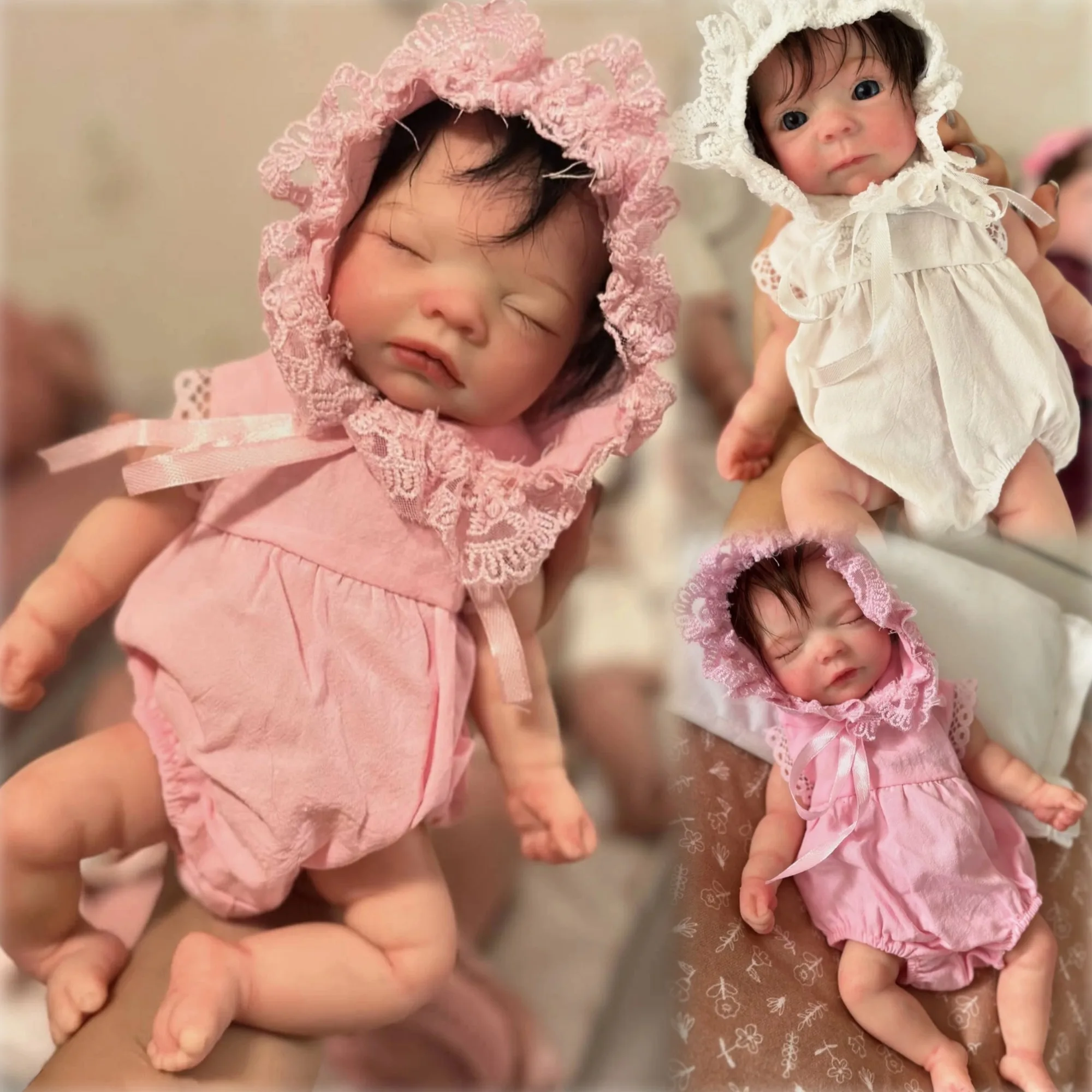 10 Inch 26 Cm Solid Silicone Bebe Reborn Doll With Rooted Hair Handmade Soft Touch Newborn Baby Girl For Children Birthday Gifts