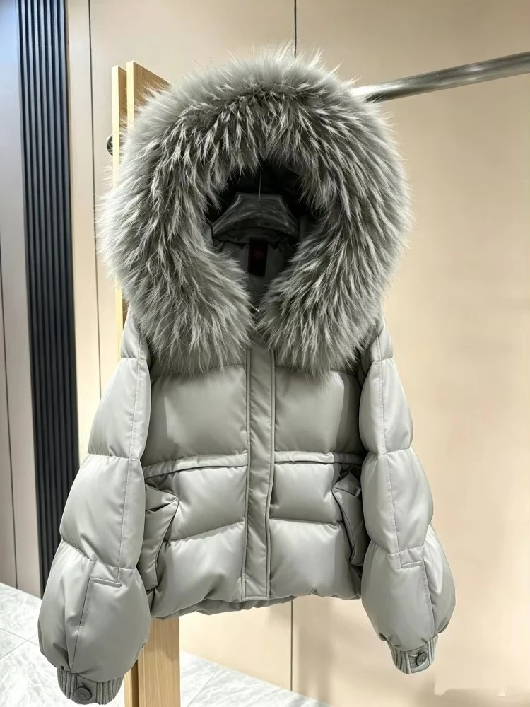Women's Goose Down Jacket Extra Warm Natural Raccoon Fur Puffer Coat Lightweight Windproof Waterproof Hooded 2026 New Winter