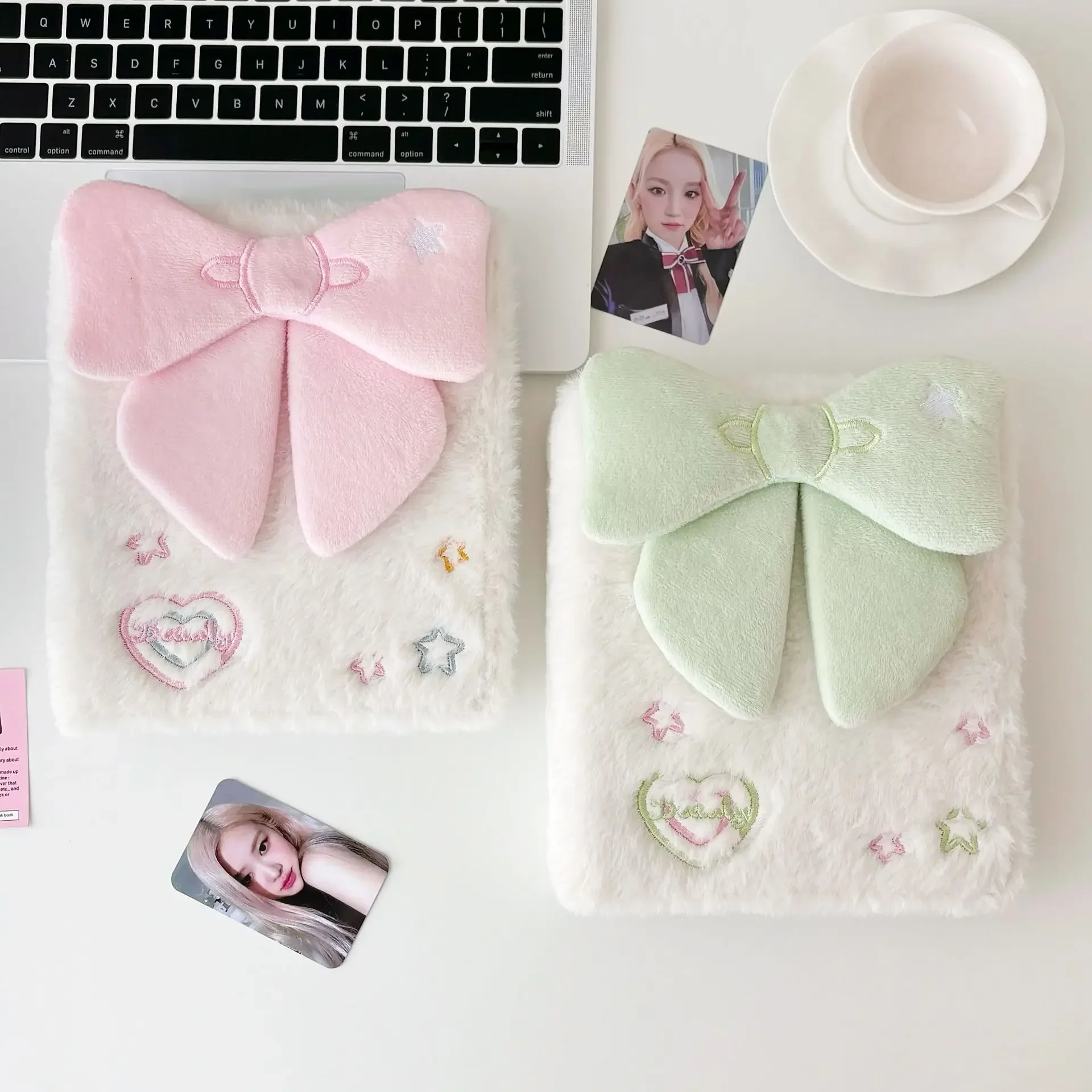 IMYY Plush A6 Kpop Idol Photo Album Binder Photocard Holder Bowtie Photocards Album Para Fotografias Photo Card Supplies 포토카드 용품
