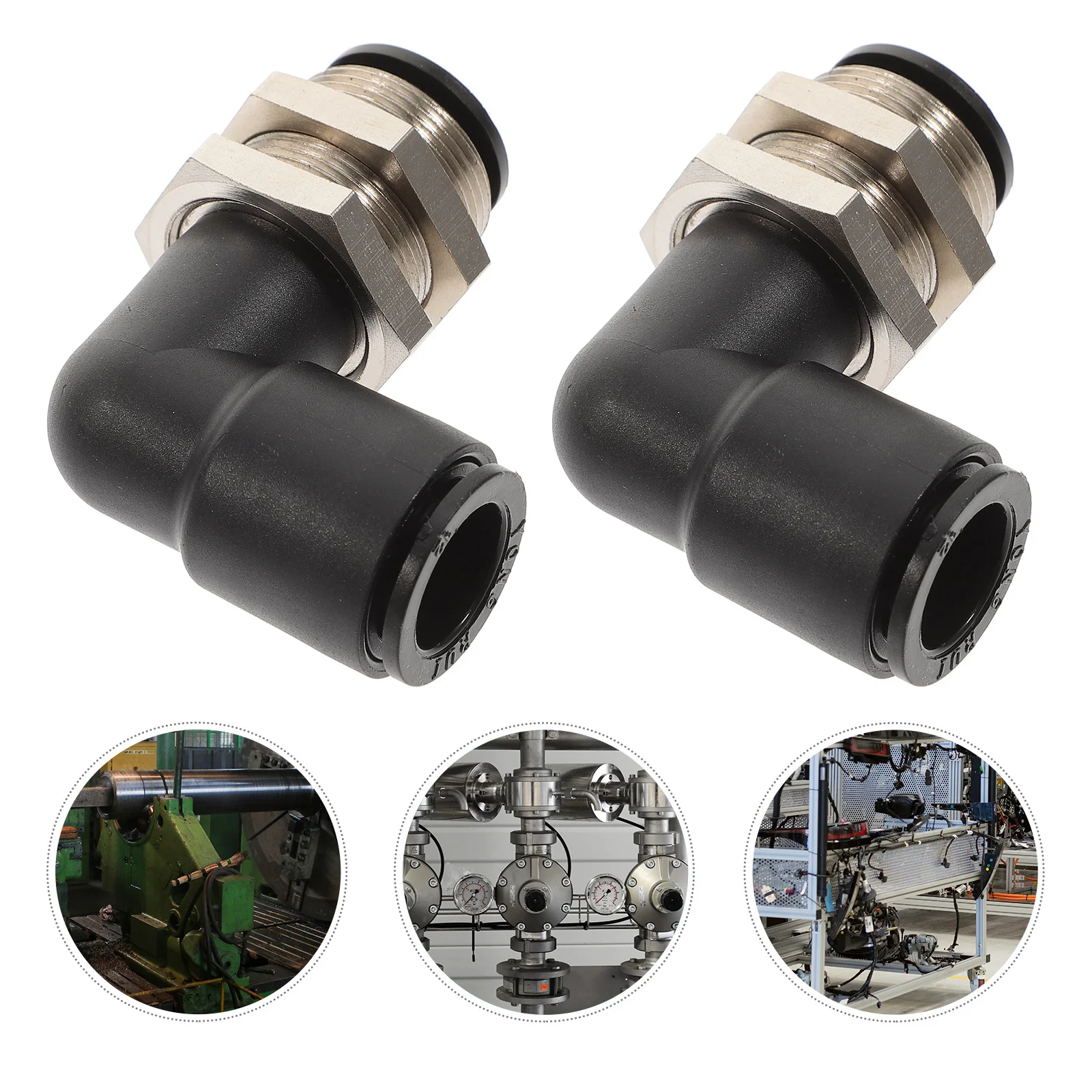 

2Pcs Bulkhead Tube Fitting Brass Nickel Plated Heavy Duty Quick Release Air Hose Connector for Pneumatic Air Brake Fittings