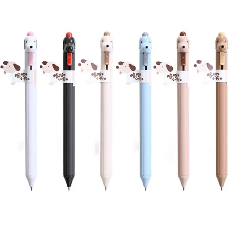 

12/24PCS CREATIVE DOG PRESS GEL PEN CUTE 0.5MM BLACK INK нейтральные ручки рекламные школьные принадлежности офиса