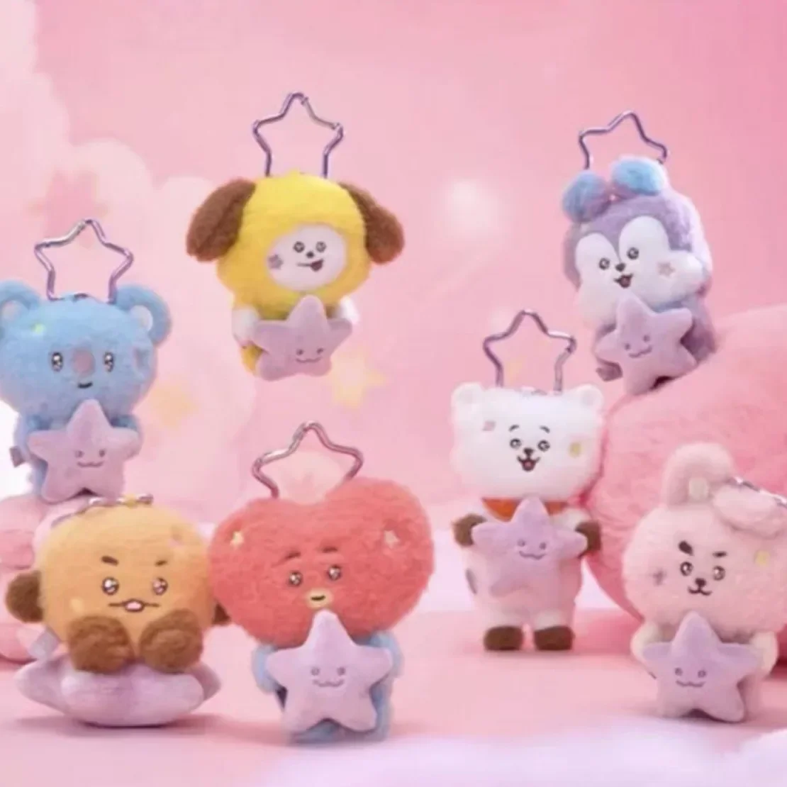 Kawaii BT21 Travel Series Plush Toy Keychain Pendant Cute Doll Decoration CHIMMY COOKY KOYA TATA Anime Gift Toys
