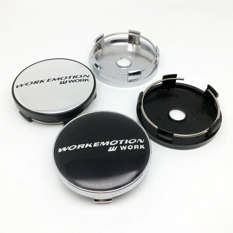 4pcs 60mm W Work Emotion Wheels Center Caps Hub Logo  Emblem Badge Car Styling  Rims Dust-proof Cover