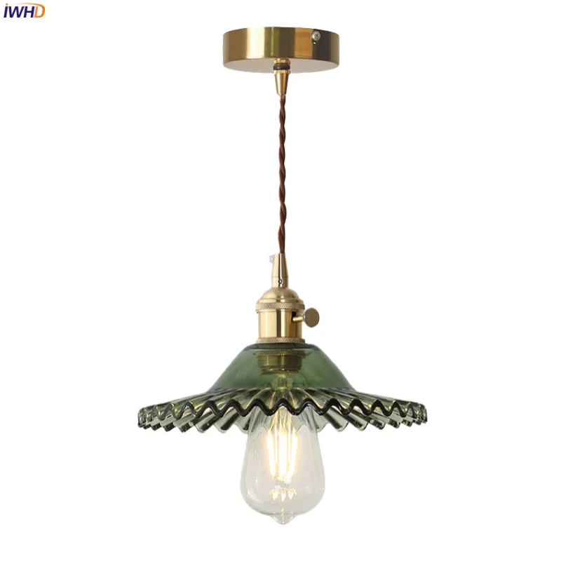

IWHD Nordic Minimalism LED Pendant Lamps Bedroom Living Dining Room Reading Home Lighting Copper Glass Hanging Light Luminaire