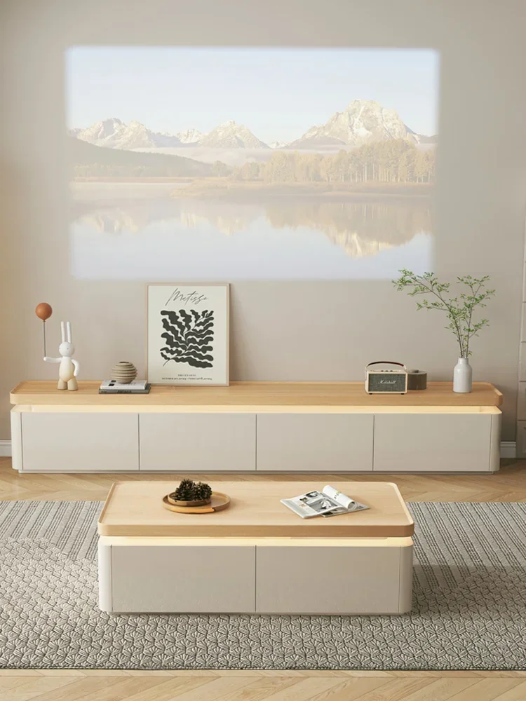 Customized Floor-to-ceiling TV Cabinet Coffee Table Combination, Low Cabinet, Household Storage And Locker Integration
